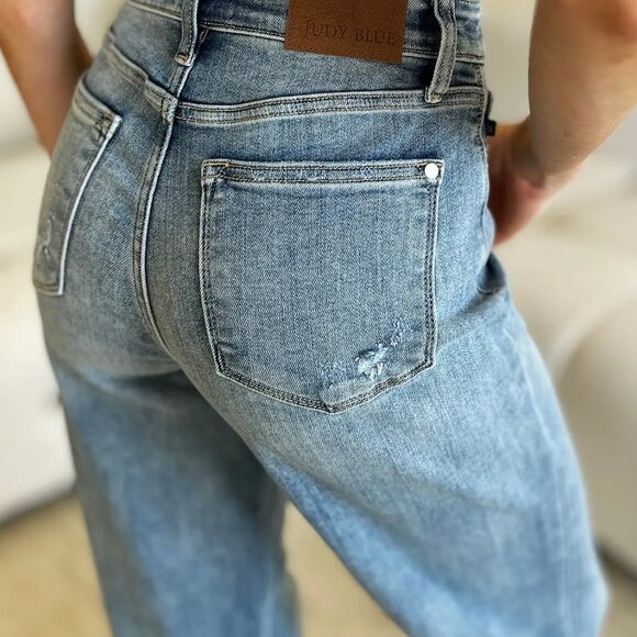 Judy Blue Full Size High Waist Straight Jeans - Picture 3 of 4